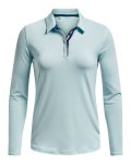 Women's Ua Zinger Microstripe Long Sleeve Polo - Fuse Teal XS