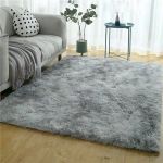 150 X 180CM Plush Fluffy Carpet - Shaggy & Foldable Rugs - Brown