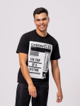 Graphic Print Crew Neck T-Shirt - XXL Black