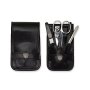 Manicure Set Faux Leather Premium Black 58830 F N - 5 Piece