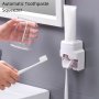 Easy-install Wall-mounted Toothpaste Dispenser - Waterproof No Power Needed Includes Toothbrush Holder