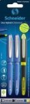 : 2 One Hybrid Blue Pens 0.5MM + Free Yellow Highlighter