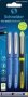 One Hybrid C Rollerball Pens 0.5MM Blue 2 Pack + Free Yellow Highlighter