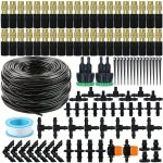 1 Pack 10 20M Garden 4 7MM Hose Automatic Drip Watering Irrigation Kit System 1 4" Brass Mist Nozzles For Lawn Potted Plant Gre