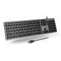 Macally Backlit Usb-a Wired Keyboard For Mac - Gray