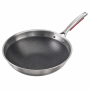 32CM Honeycomb Stainless Steel Wok - Non-stick Stir Fry Pan No Lid