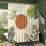 Eosahr Boho Shower Curtains For Bathroom Decor - Farmhouse Bath Curtain Set For Mid Century Modern Home Decor Accessories - Wate