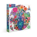 Birds And Flowers 500 Piece Round Puzzle By