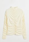 Gathered Top With A Turtle Neck - Cream