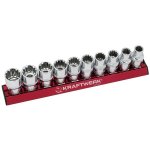 Magnetic Rail Combi Socket Set 1 2-INCH Drive 10 Pieces T330990