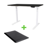 Tekdesk V2.0 White Frame Height Adjustable Electronic Standing Desk Plus Anti-fatigue Mat COMBO - Tekdesk V2.0 White Frame - Mat