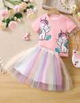 Unicorn Printed T-shirts And Tutu