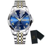 Blue Dial Men's Quartz Watch -stainless Steel 30M Waterproof