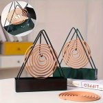 Easy-use Stainless Steel Mosquito Coil Holder With Cover & Ash Tray - Zigzag Design For Home Use