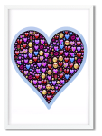 Decor Print Emoji Heart - Black Framed A4