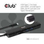 Club 3D USB Type C 7IN1 Hub HDMI 4K60HZ Sd Tf Card Slot 2X USB Type A USB Type C Pd RJ45 Works With