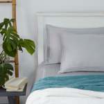 400 Thread Count Sateen Egyptian Cotton Two Line Satin Stitch DUVET COVER SET - Silver - Super King 260 X 240CM