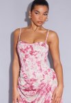 Fuchsia Tie Dye Print Structured Corset Top - Fuchsia