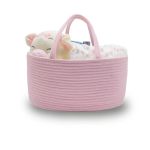 Runsabay Baby Diaper Caddy Organizer Cotton Rope Diaper Caddy Basket - Large Nursery Storage Bin For Baby Essentials Portable Ho