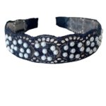 Girls Black Lace And Pearl Hairband