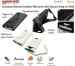 Promate White Tacca Iphone 5 Luxurious Genuine Leather Flip Cover