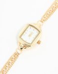 Goldair Gold Rectangle Chain Watch