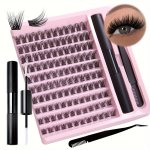 120PCS Cluster Lashes Large Capacity Diy Segmented False Eyelashes 10 12 14MM Cluster C Curling Fishtail Hair False Eyelashes Na