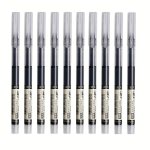 10PCS Fine Pointed Liquid Ink Ballpoint Pens With Detachable Caps Visible Ink Volume Stick Pen Structure Circular Pen Body Quick