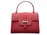 Ethereal Dual-tone Leather Satchel- Red