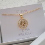 K14 - Stunning Initial Letter Necklace On Personalized Card Gold Cz Stainless Steel - R
