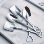 4PCS Stainless Steel Spade Spoon Set - Perfect For Desserts Watermelon Fruit & Ice Cream - Durable Rust-resistant Portable - Ideal For Outdoor Dining