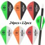 AMEYXGS 36pcs Archery Arrow Vanes 2-Inch Rubber Feather Fletching For DIY Arrow Shafts Hunting Accessories