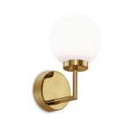Pearl Wall Light Black Or Gold Opal Glass - Black
