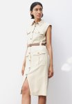 Belted Cargo Dress - Light Beige