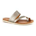 Ningizimu Toe Loop Leather Sandals - Silver - 8