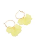 Goldair Gold Yellow Acrylic Petal Drop Hoop Earrings