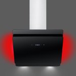 60CM 45 Degree Glass Extractor With LED Mood Lights - Black
