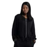 Lurex Neckline Silky Jacket - Black S m