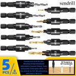 4/5PCS Woodworking Countersink Drill Bit Set With 2.54/10.16CM Hex Shank For Diy Woodworking With One L-wrench 5 6 8 10 12
