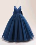 Navy Special Occasions Dress With Big Bow