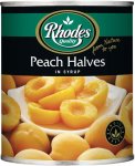 Rhodes Peach Halves In Syrup Fruits