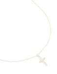 Silver Plated Cubic Zirconia Cross Pendant Necklace