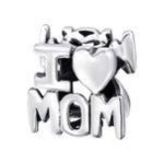 A205-C13792 - 925 Sterling Silver I Love Mom Charm European Charm Bead