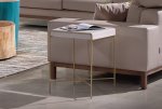 Azores Side Table - White Top & Gold Frame
