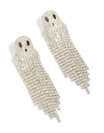 Silver Diamante Cupchain Ghost Drop Earrings