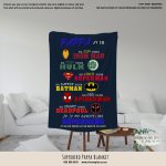 Personalised Fleece Blanket Fathers Day Superhero Pappa Blanket
