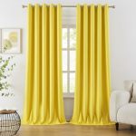 Dualife Yellow Grommet Room Darkening Curtains 60 X 96 Inches 2 Panels