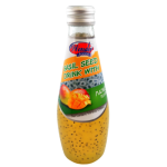Basil Seeds Mango Flavor Juice Sabja Seeds Aam Juice 290ML - Refreshing Tropical Drink For Cooling Refreshment Delivers Chewy Ba