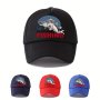 Cool Hippie Curved Brim Baseball Cap I'd Rather Be Fishing Print Breathable Mesh Trucker Hat Snapback Hat For Casual Leisure Outdoor Sports