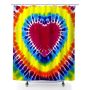 Heart Print Bath Curtain Set 180X180CM Heavy-duty Polyester Shower Curtain